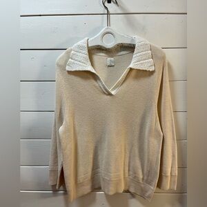 JOIE Cream Knit Sweater L/XL